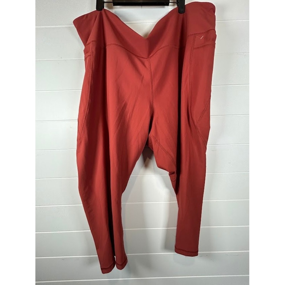 Old Navy Active PowerSoft Go-Dry High Rise Cropped Leggings Rust Red Plus 4X